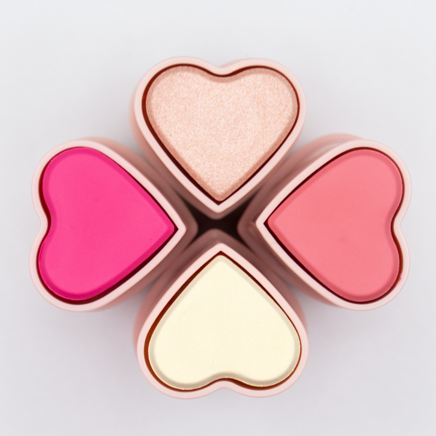 The four Dare To Blush shades of the Powerful in Pink bundle viewed from the top - Protagonist Pink, Positive Peony, Ethereal and Celestial